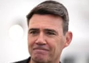 Andy Burnham at podium