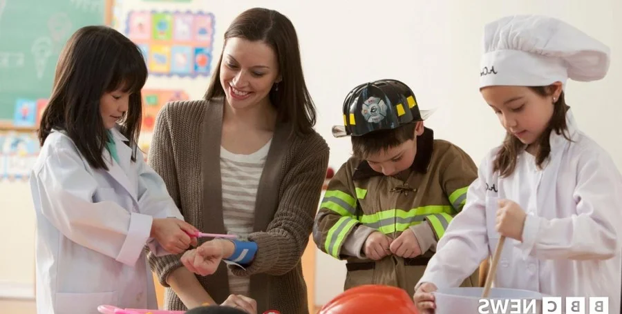Young children learning careers